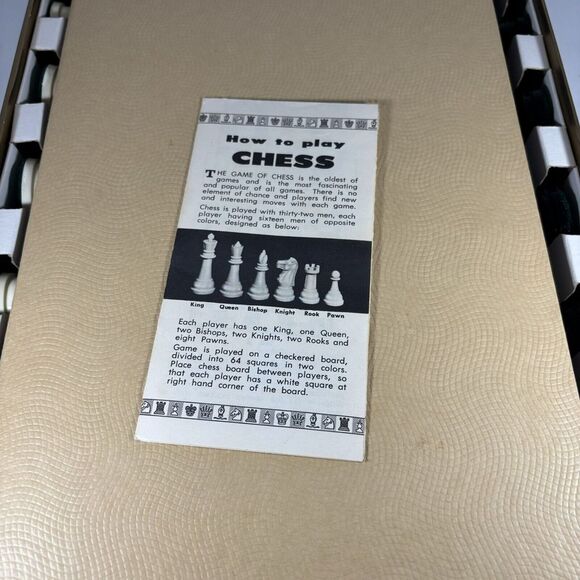 Vintage Gallant Knight C-200 Normandy 2 1/4" Chess Set & Checkers Complete NIB - Picture 7 of 8